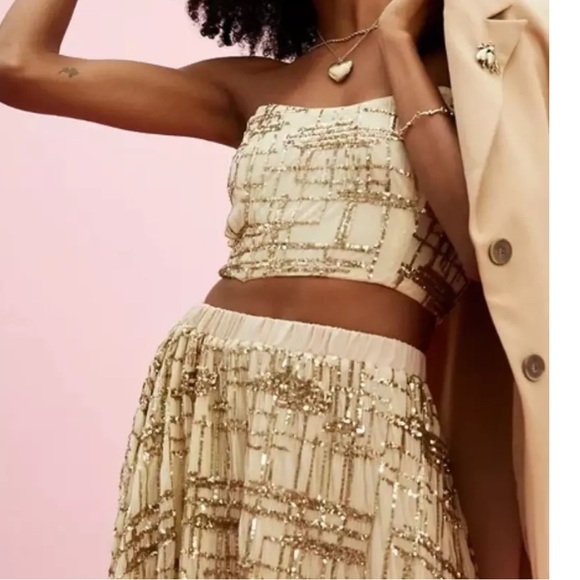 Free People x En Saison “Romi” Sequin Embellished Top and Skirt Set. NWT - Picture 3 of 8